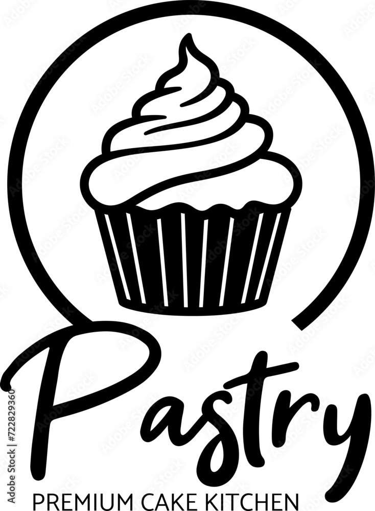 Pastry premium cake company logo design. Vector template logo design.