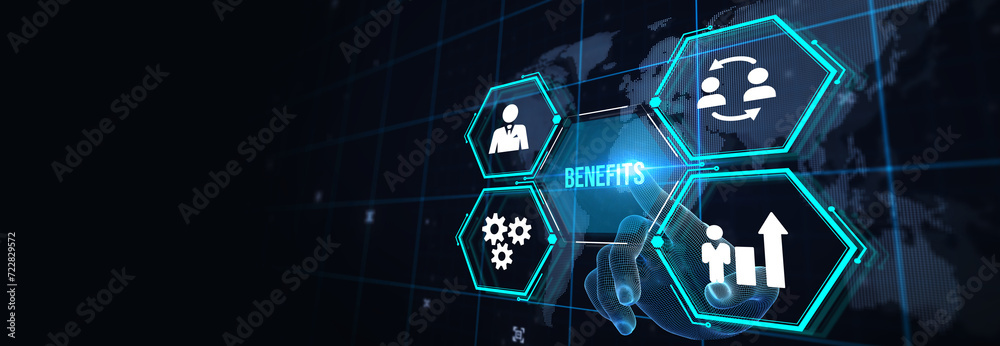 Employee benefits help to get the best human resources. Business concept. 3d illustration
