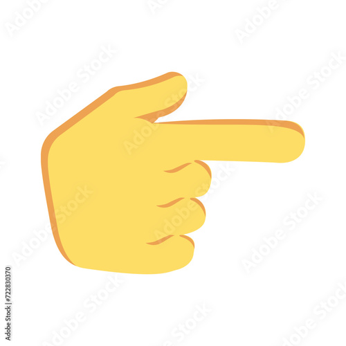 Backhand Index Pointing Right vector icon. Isolated Index finger pointing to the right sign emoji design.