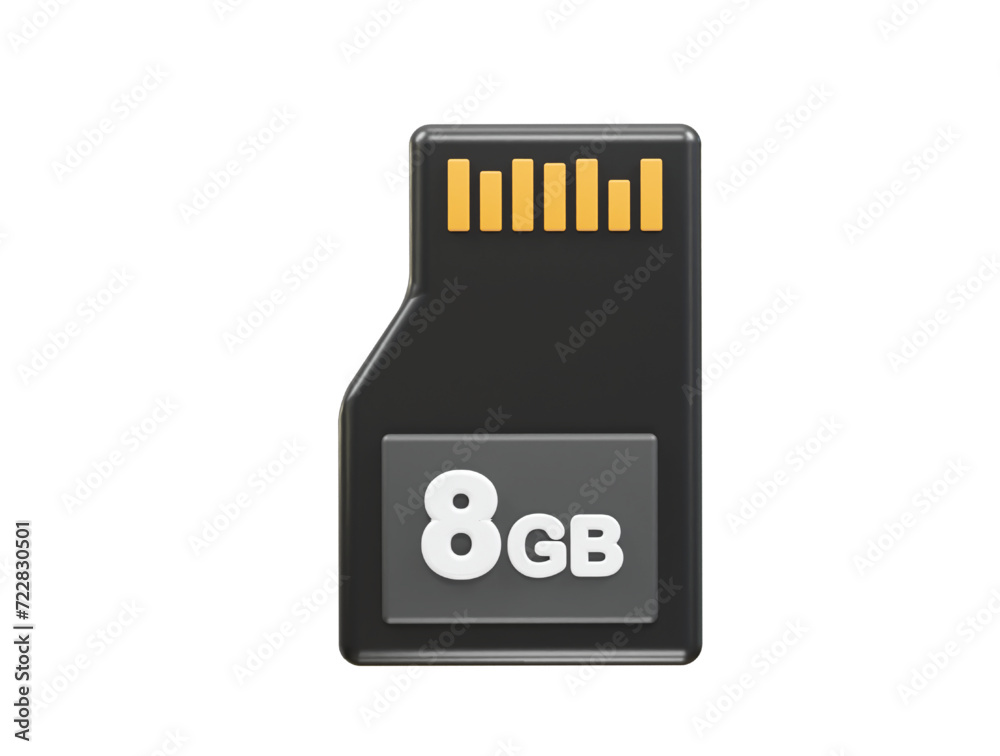 Sd card 8gb icon 3d illustration rendering element Sd card 8gb icon 3d illustration rendering element