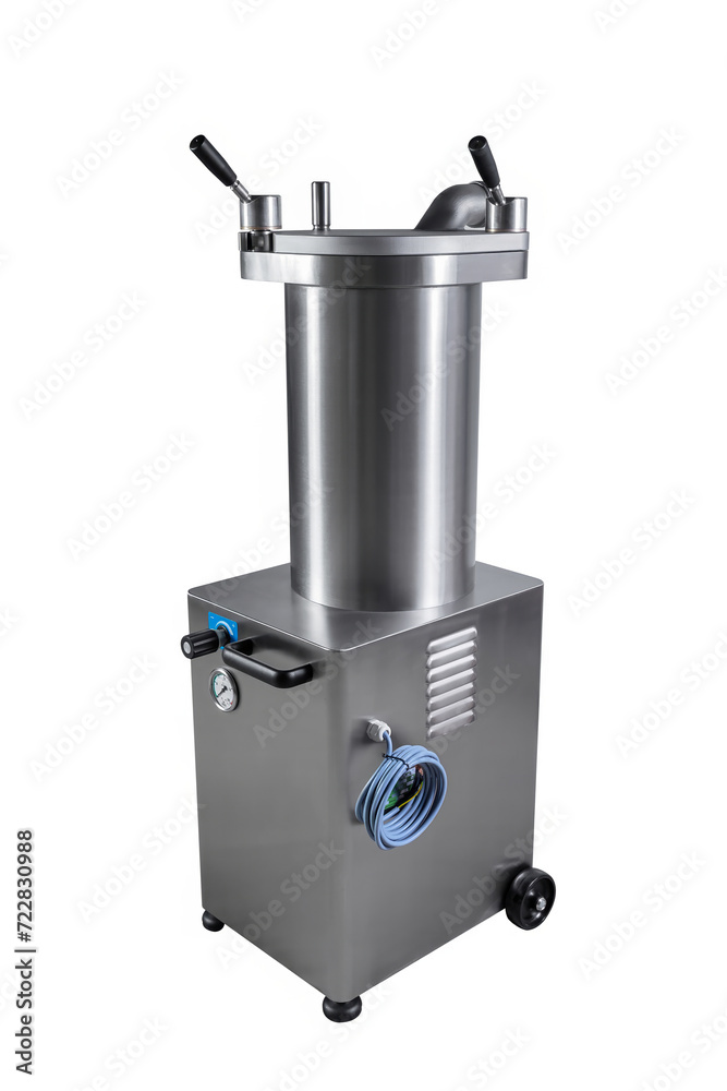 syringe for cooking sausages, meat processing equipment, food production, isolated syringe for cooking sausages, meat processing equipment, food production, isolated