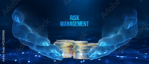 Risk Management and Assessment for Business Investment Concept. Business, Technology, Internet and network concept. 3d illustration photo