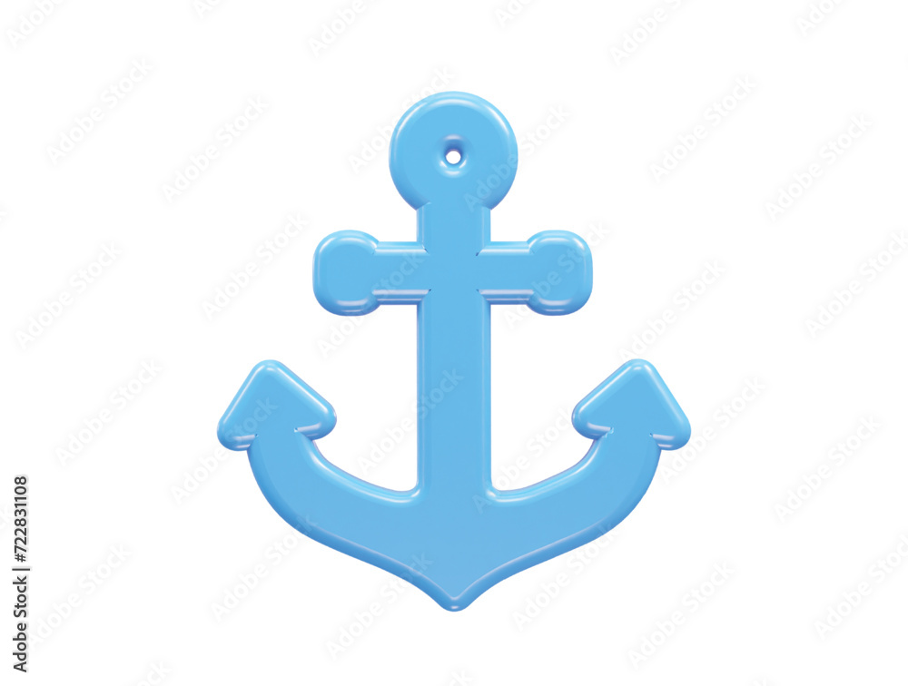 Anchor icon rendering 3d illustration Anchor icon rendering 3d illustration