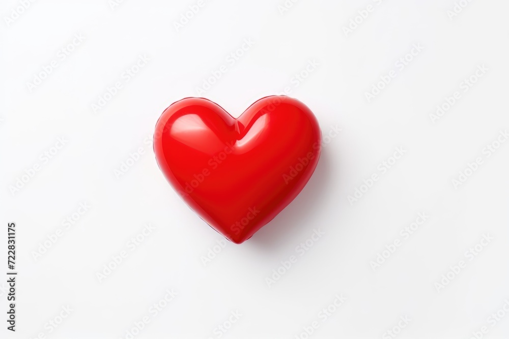 Red heart shape isolated on white with copy space