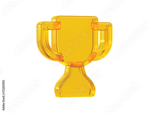 Trophy icon 3d illustration rendering element