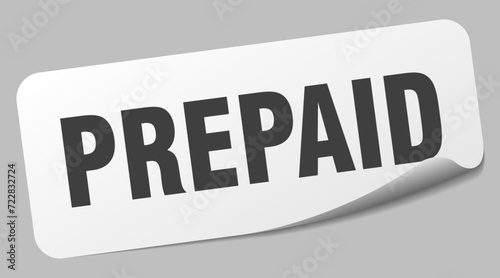 prepaid sticker. prepaid label
