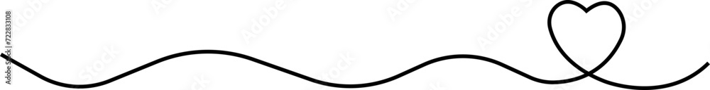 Heart text Divider icon. Divider ornament, corner border. Hand drawn doodle love line for valentine day design isolated on transparent background. Decoration linear icon paper break, book decoration.