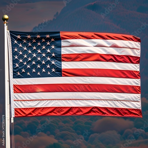 american flag on the wind