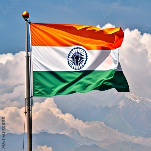 indian country flag with clipping path