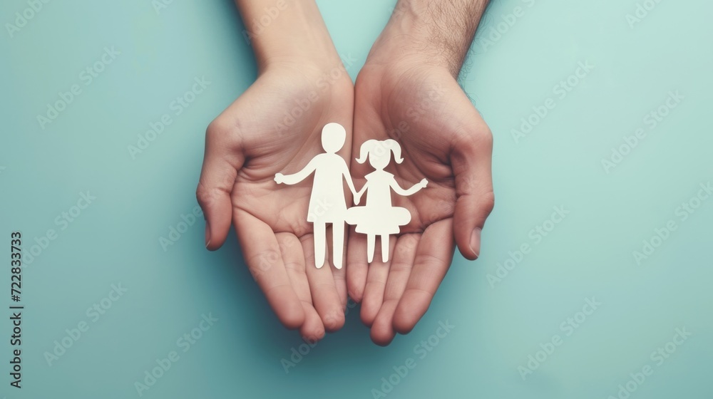 Hand-Holding Paper Family Silhouette