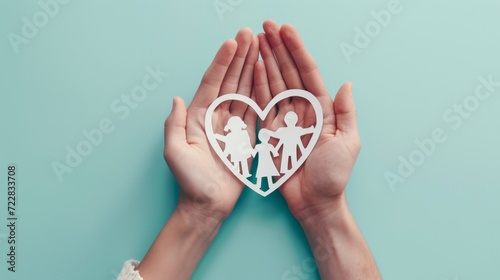 Hand-Holding Paper Family Silhouette