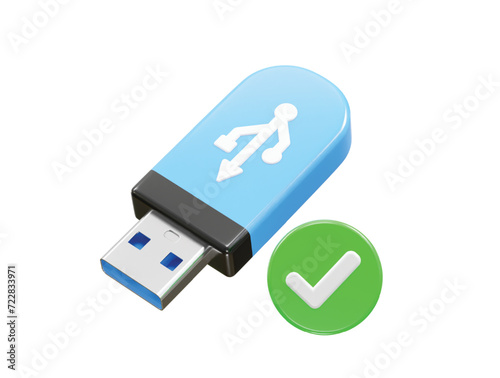 Pendrive usb icon 3d rendering illustration element