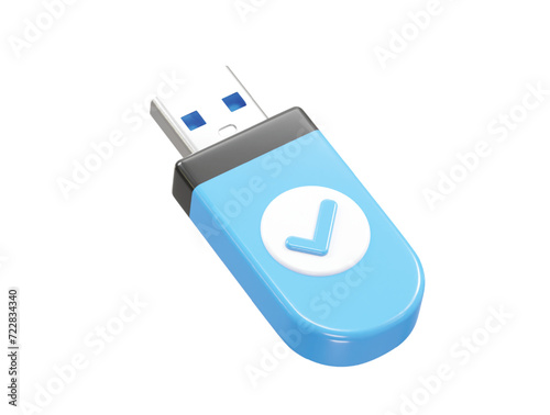 Pendrive usb icon 3d rendering illustration element