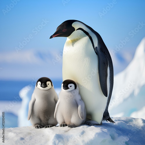 Family of penguins   photo generated with AI