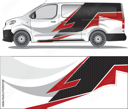 Car wrap decal vector illustration