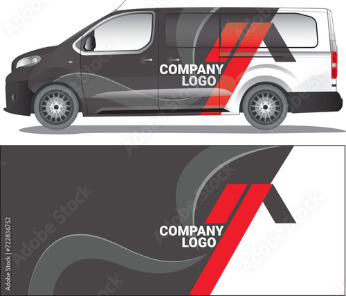 Car wrap decal vector illustration