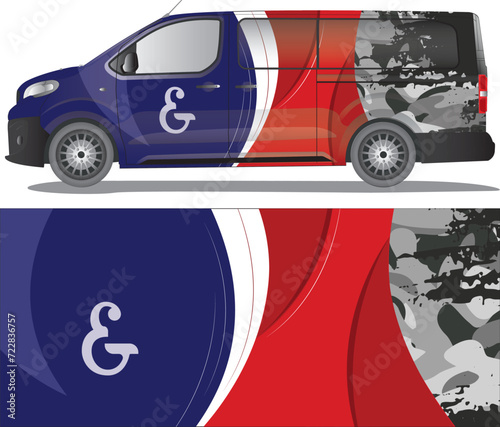Car wrap decal vector illustration