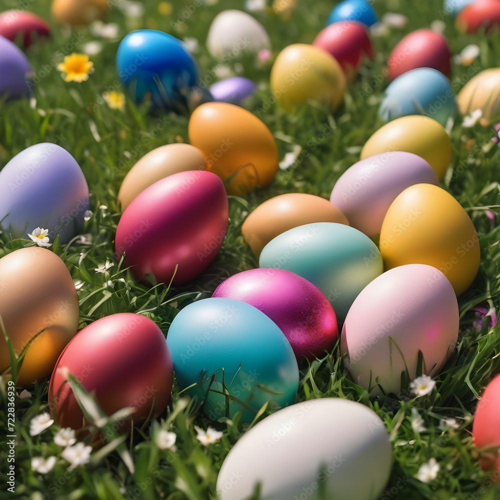 Easter Eggs in a flower field Easter Eggs in a flower field