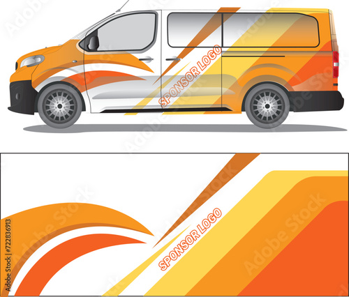 Car wrap decal vector illustration