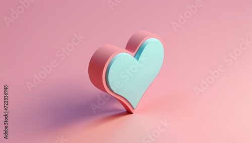 3d heart shape. Valentine's day template or background for Love and Valentine's day concept