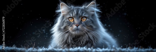 Front View Norwegian Forest Cat Sitting, Desktop Wallpaper Backgrounds, Background HD For Designer