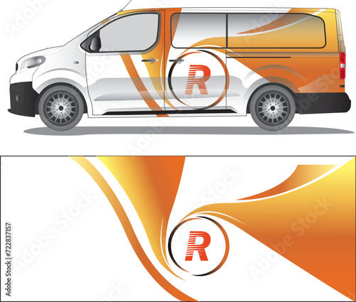 Car wrap decal vector illustration