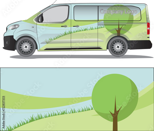 Car wrap decal vector illustration