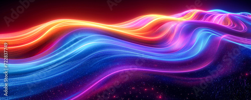 abstract wallpaper with neon laser lights and waves, cosmic ray and glowing lines