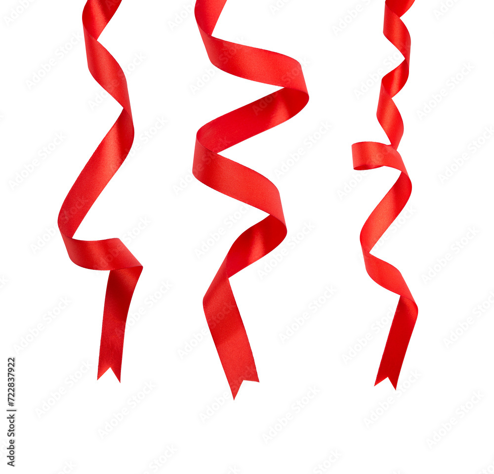 Red ribbons. Transparent PNG