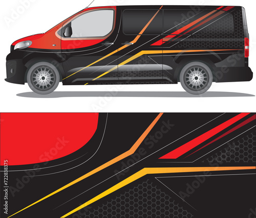 Car wrap decal vector illustration