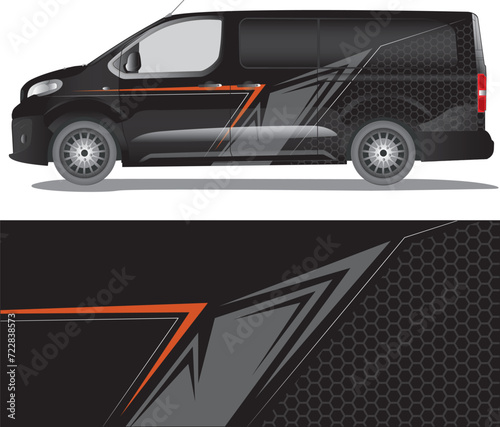 Car wrap decal vector illustration
