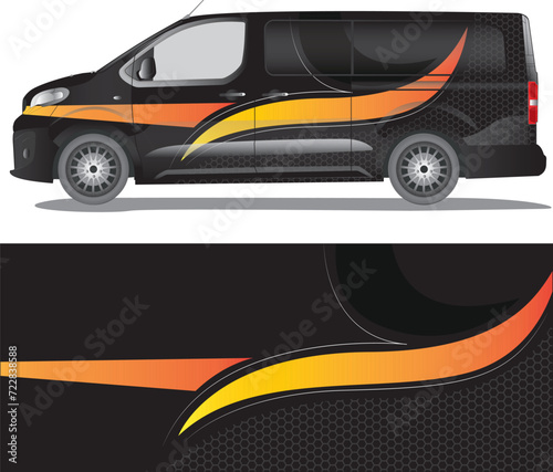 Car wrap decal vector illustration