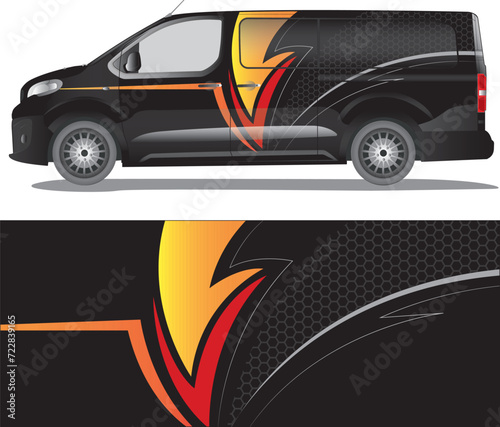 Car wrap decal vector illustration
