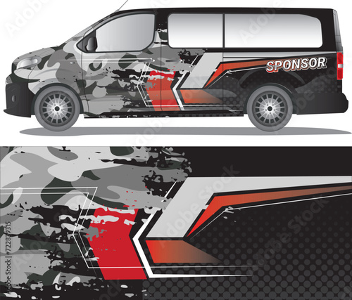 Car wrap decal vector illustration