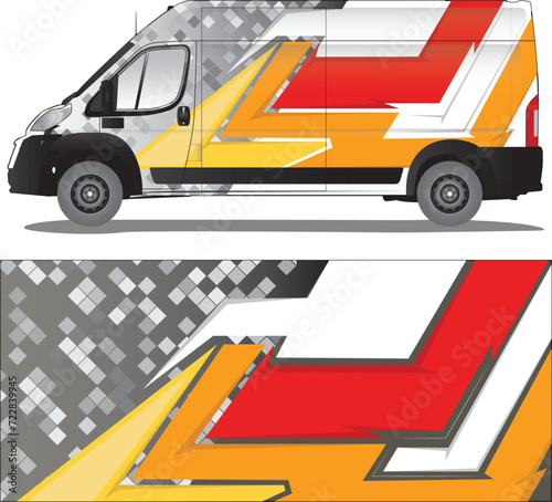 Car wrap decal vector illustration