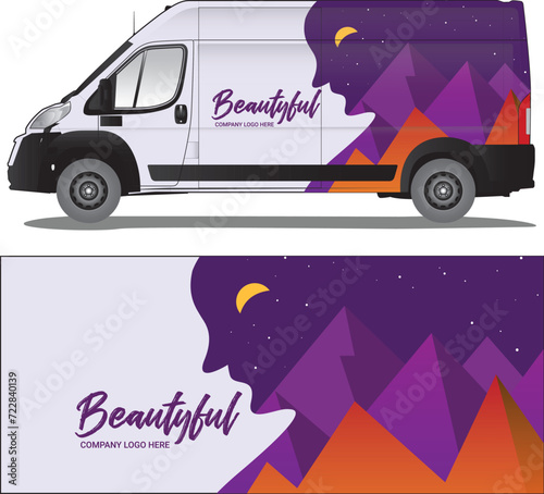 Car wrap decal vector illustration