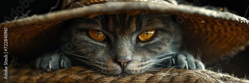 Funny Gray Cat Mexican Sambrerro Hat, Desktop Wallpaper Backgrounds, Background HD For Designer photo