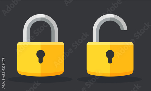 lock and unlock padlocks icons