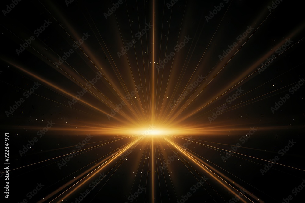Glowing sunlight rays with lens flare effect on black background Glowing sunlight rays with lens flare effect on black background