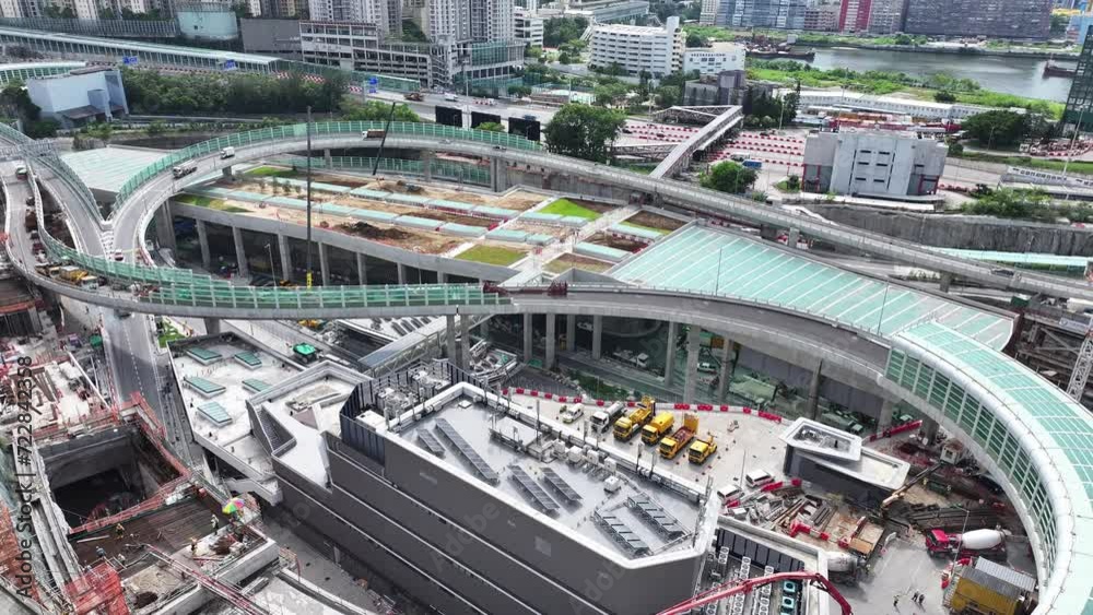 Drone Aerial Skyview in Tseung Kwan O Lam Tin Tunnel Interchange ...