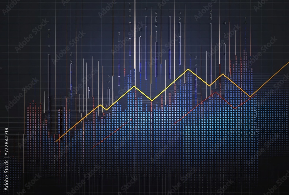 Graph background with pointing up pointing down Stock illustration Market with balanced components and technology as an important component Graph background with pointing up pointing down Stock illustration Market with balanced components and technology as an important component
