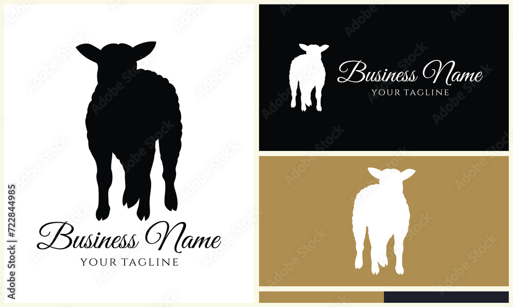 silhouette sheep goat logo template