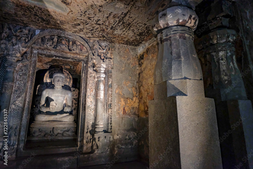 The Ajanta Caves are rock-cut Buddhist cave monuments in Ajanta, Aurangabad district, Maharashtra, India. The Ajanta Caves are rock-cut Buddhist cave monuments in Ajanta, Aurangabad district, Maharashtra, India.