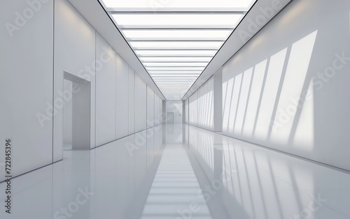 Blank white exhibition hall.