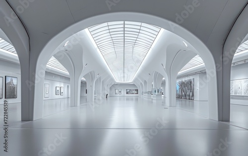 Blank white exhibition hall.