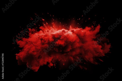 Red and black abstract background with dust explosion effect, vector illustration