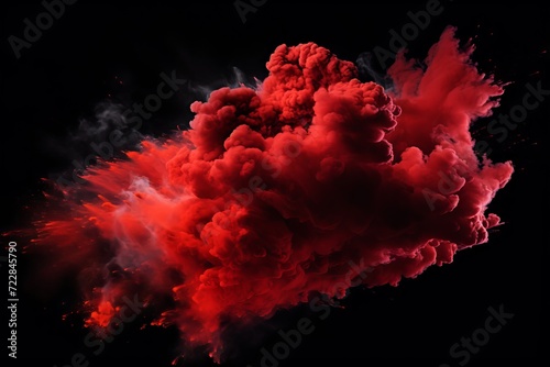 Red and black abstract background with dust explosion effect, vector illustration