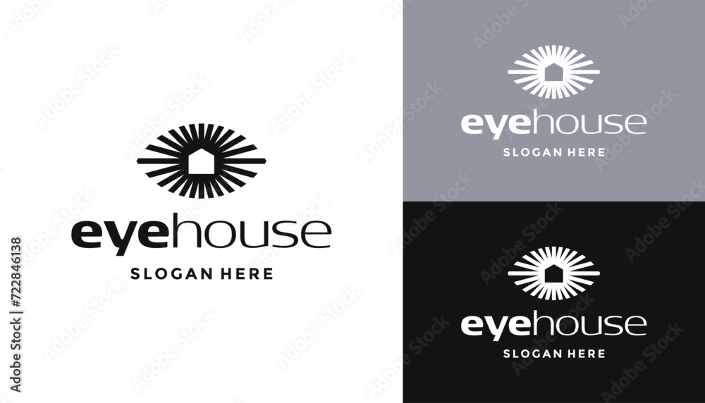 Fototapeta premium Vision Eye with Home For Business Brand Inspiration Logo Design