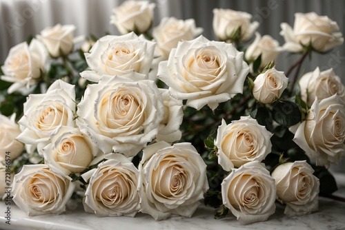 bunch of roses white roses bouquet valentine ,anniversary , wedding bouquet