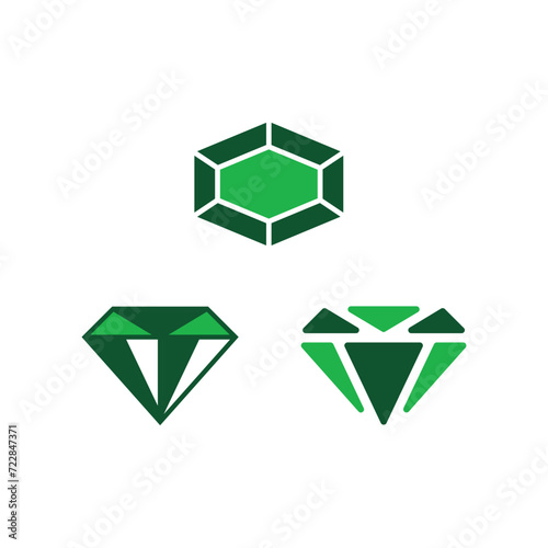 Beautiful emerald green diamond vector